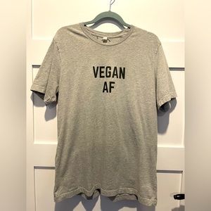 “Vegan AF” Graphic Tee, heather grey, size XL